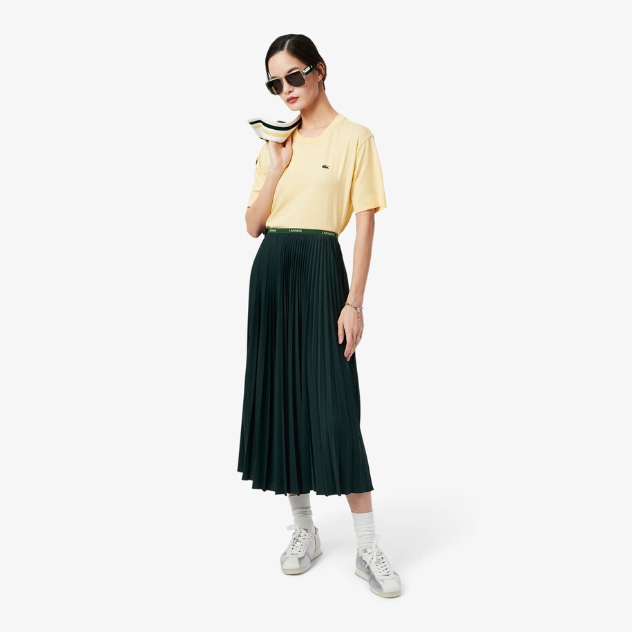 Long Pleated Elasticated Waist Skirt image number 0