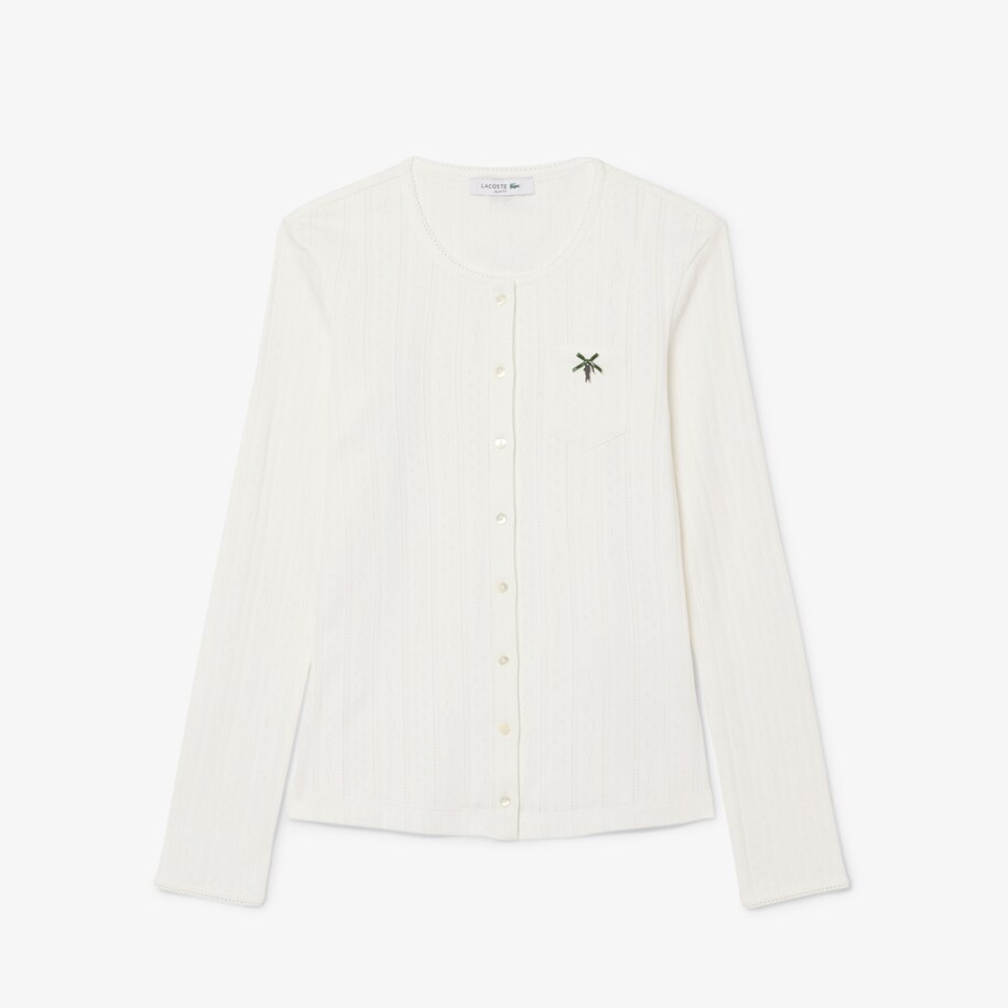 Slim Fit Pointelle Cardigan image number 3