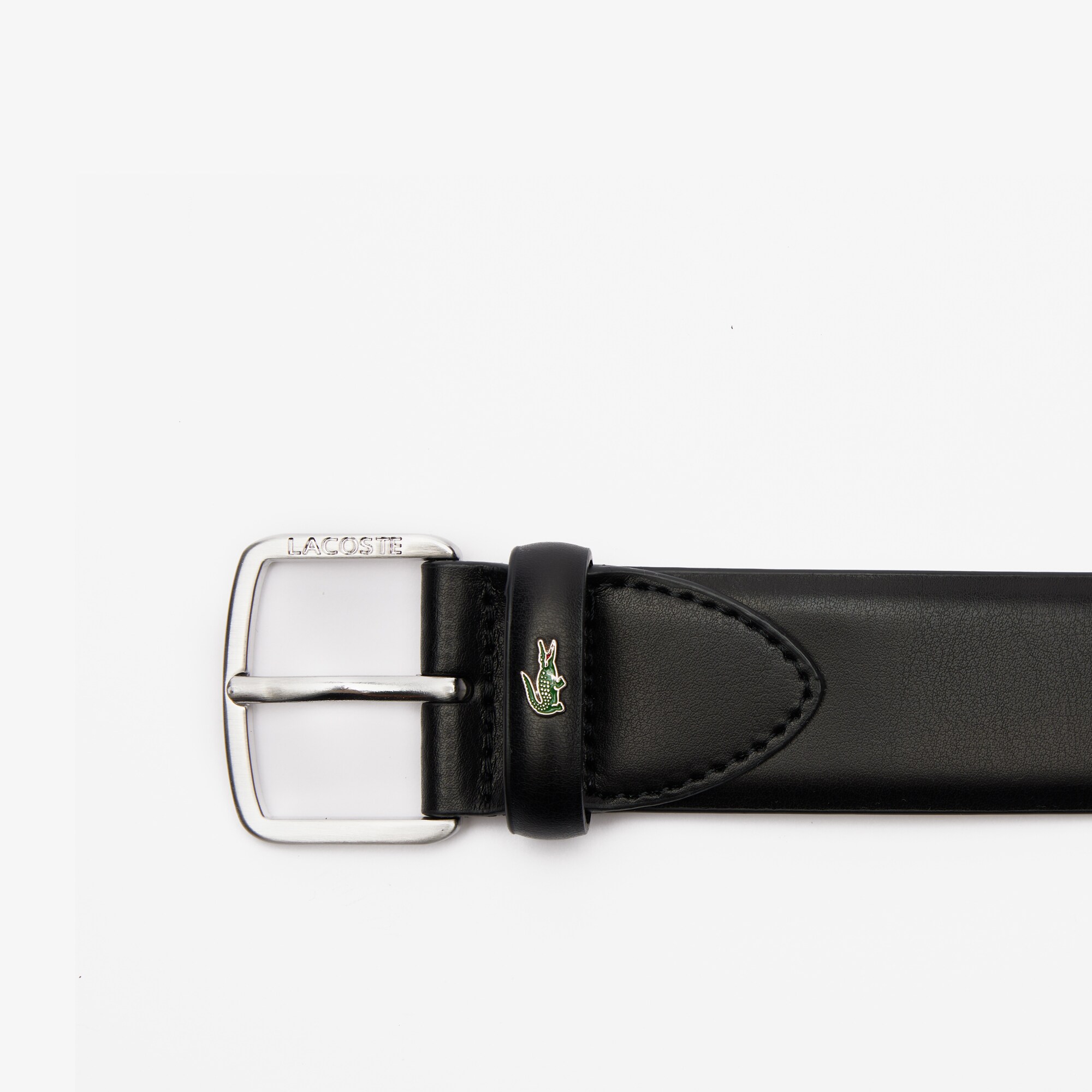 Smooth Leather Crocodile Accent Belt image number 1