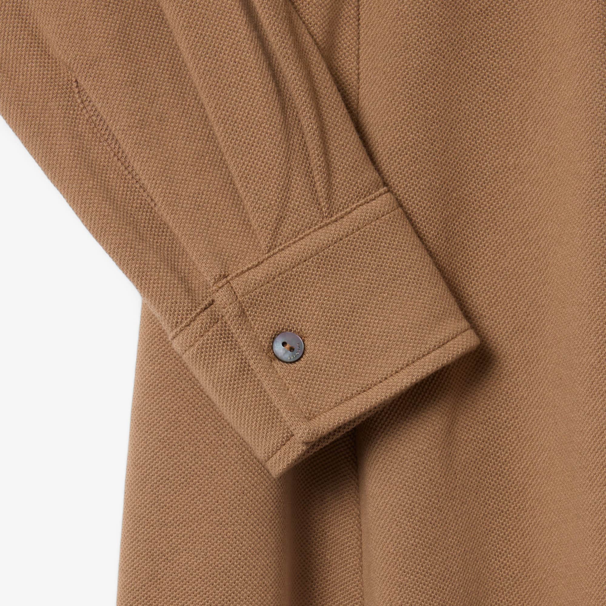 Polo Collar Belted Petit Piqu&eacute; Dress image number 5
