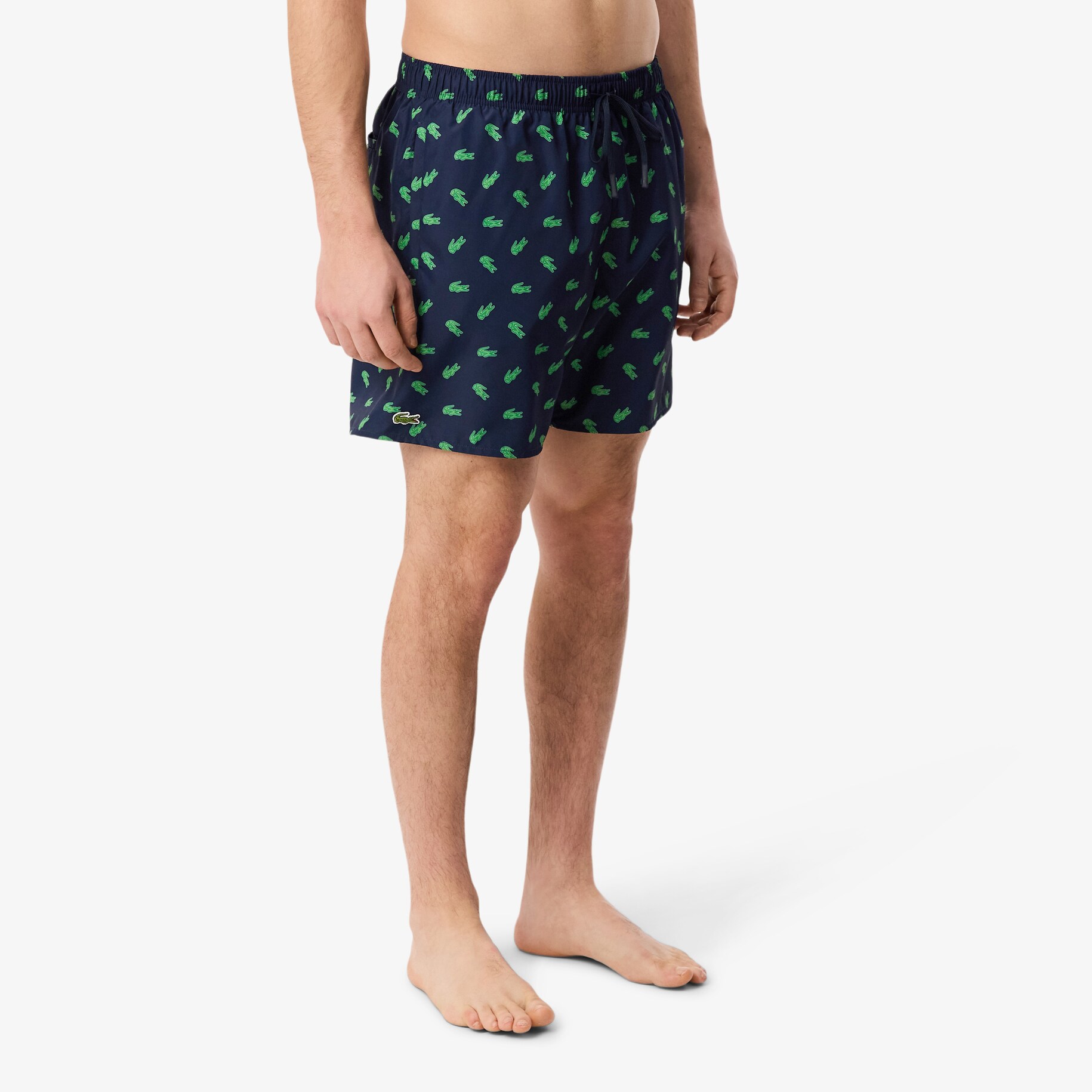 Mid Length Crocodile Print Swim Trunks image number 1