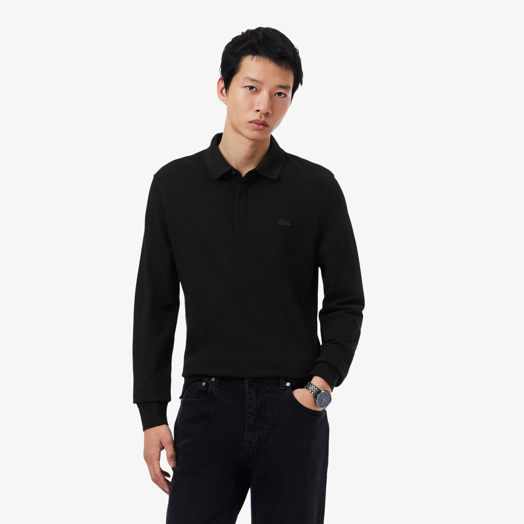 Smart Paris long sleeve stretch cotton Polo Shirt image number 0