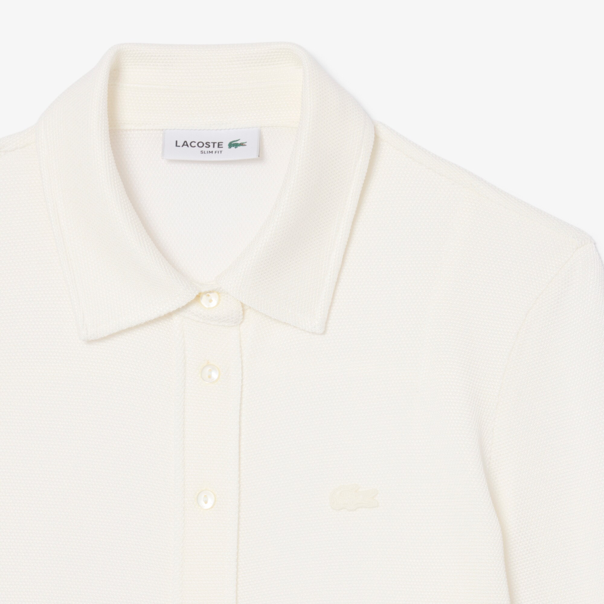 Slim Fit Long Sleeved Piqu&eacute; Polo Shirt image number 4