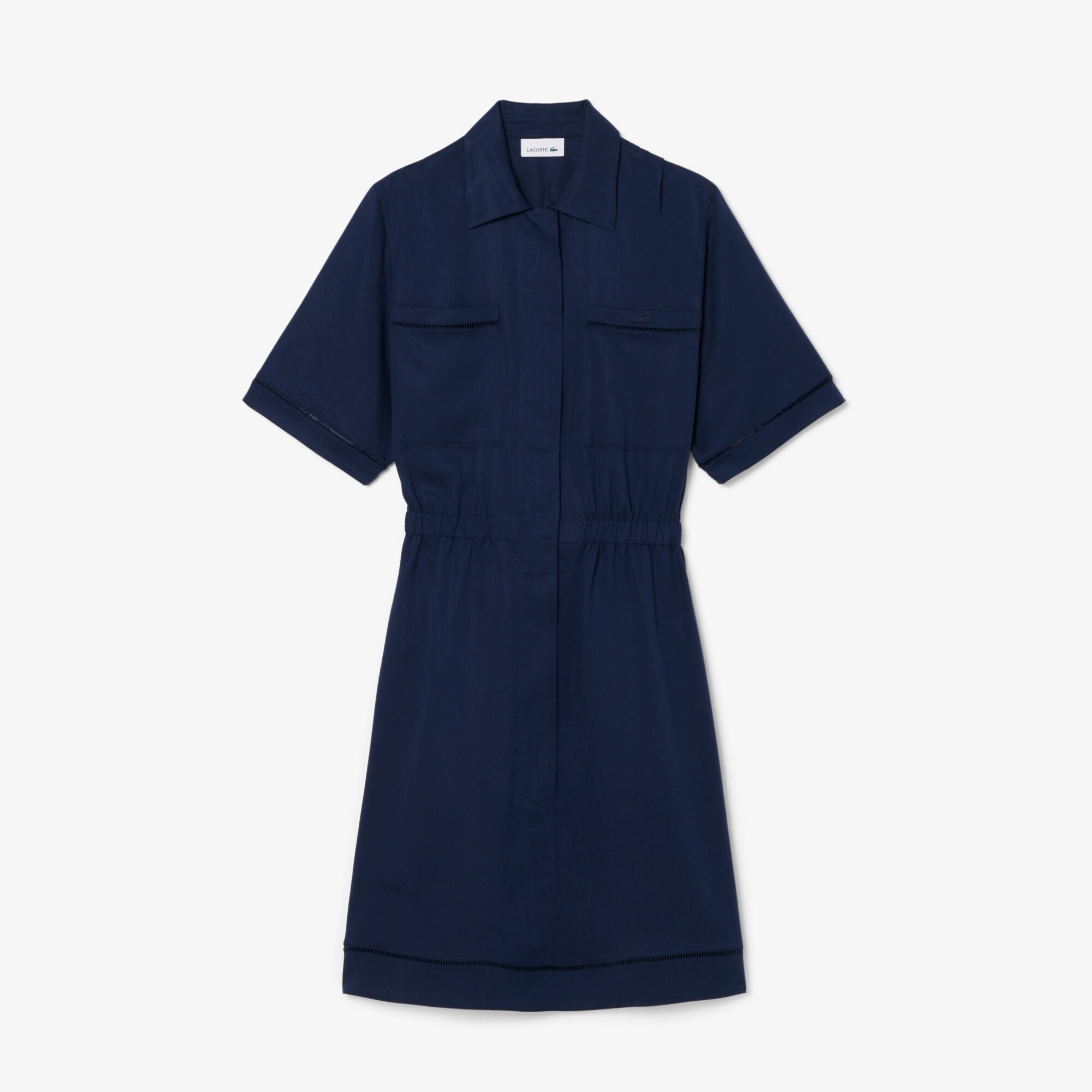 Fluid Linen Blend Shirt Dress image number 3