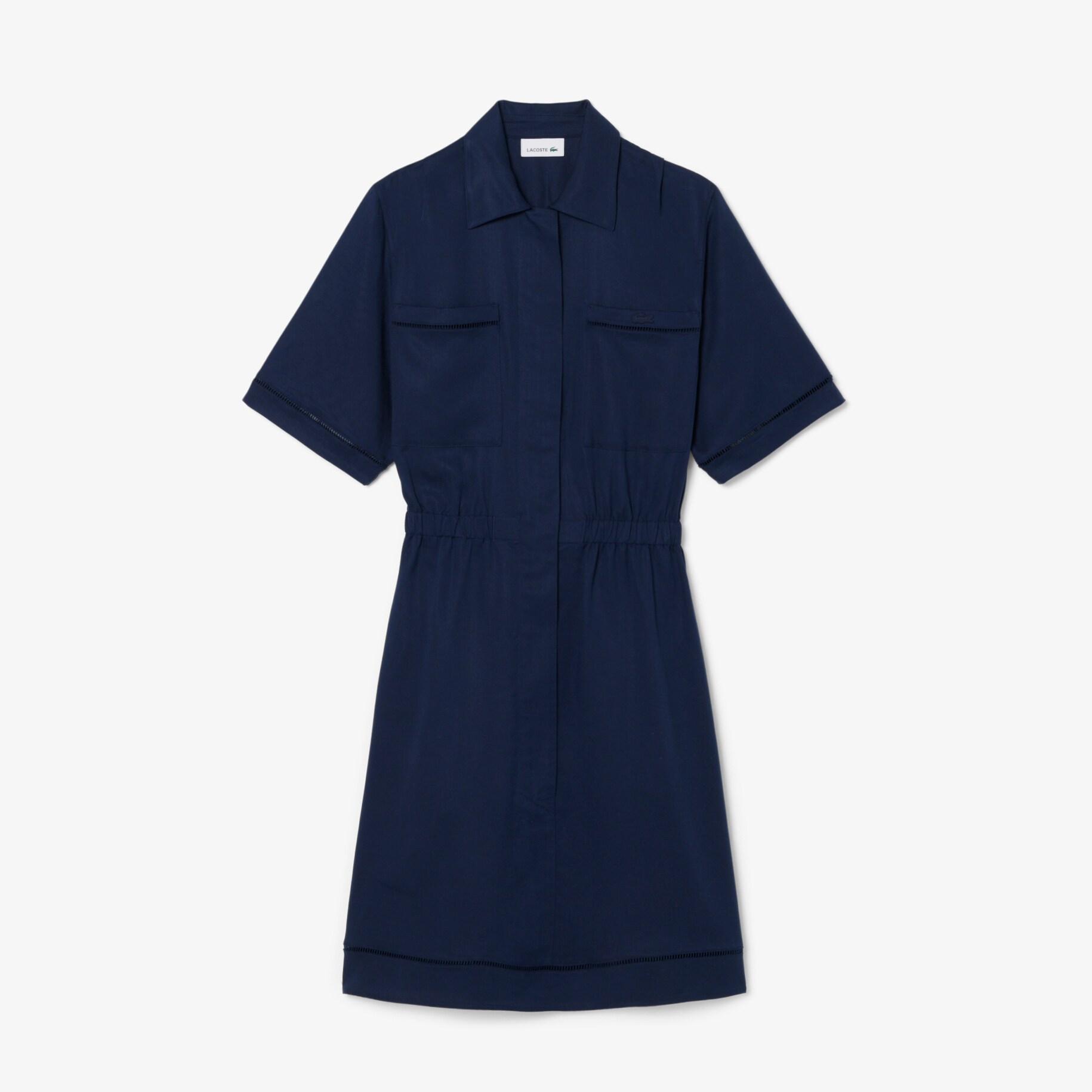 Fluid Linen Blend Shirt Dress image number 3