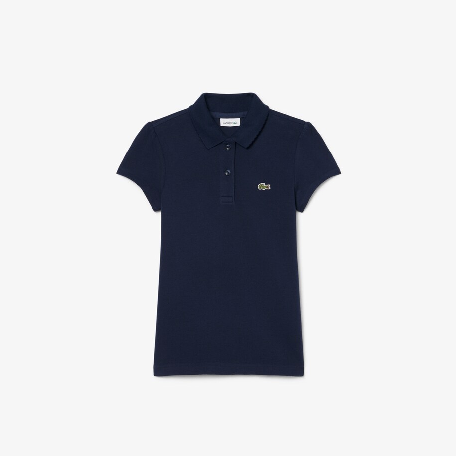 Scalloped Collar Piqu&eacute; Polo Shirt image number 3
