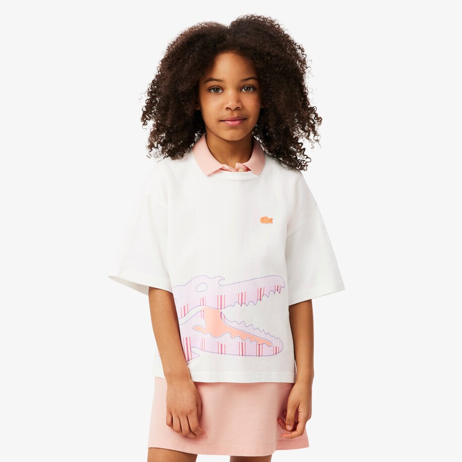 Crocodile Print Cotton T-shirt image number 0