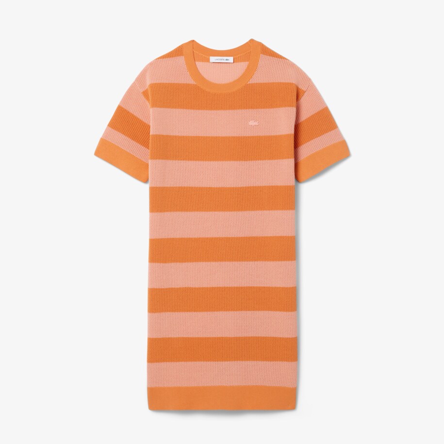 Striped Mesh Knit T-shirt Dress image number 3