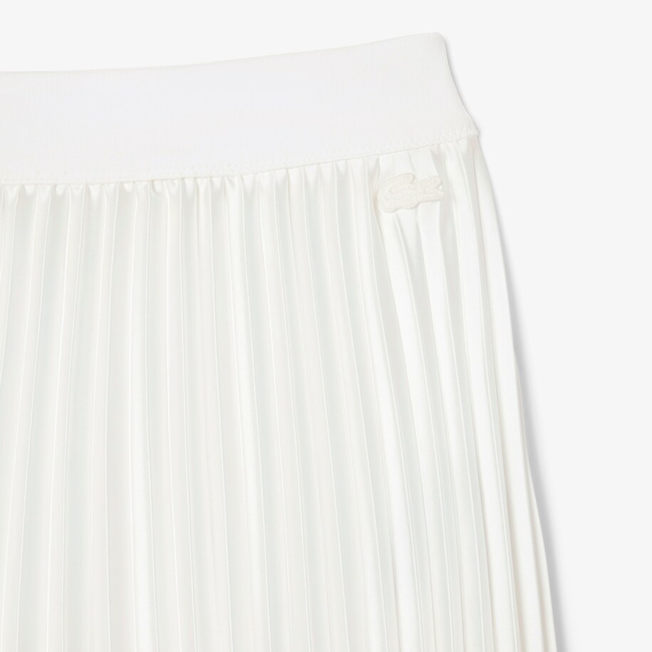 Pleated Satin Midi Skirt image number 4