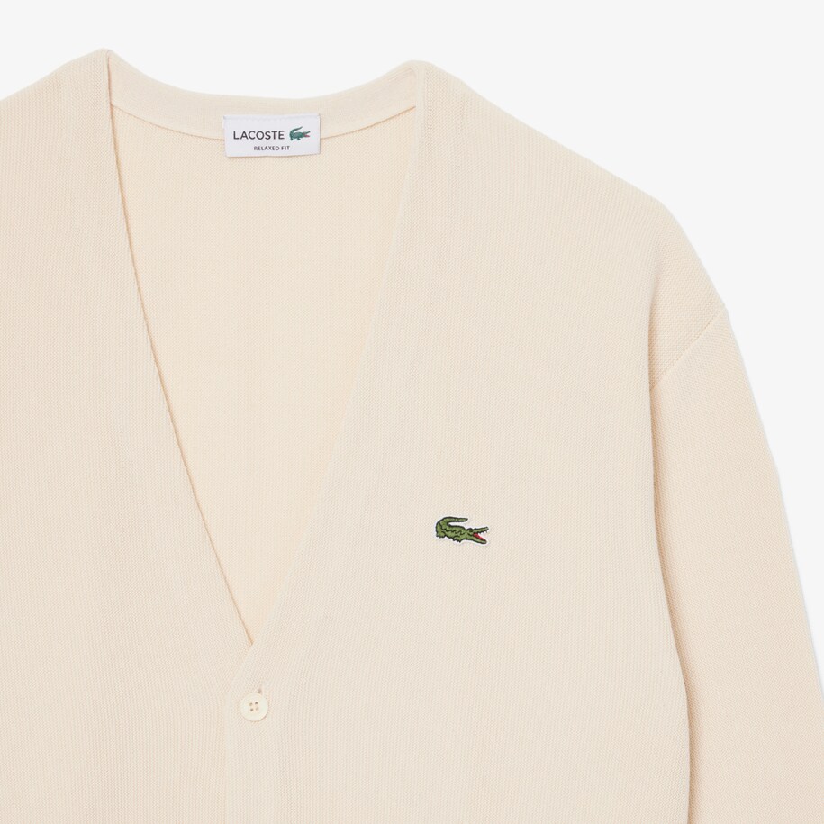 Relaxed Fit Stripe Detail Cotton Cardigan image number 4