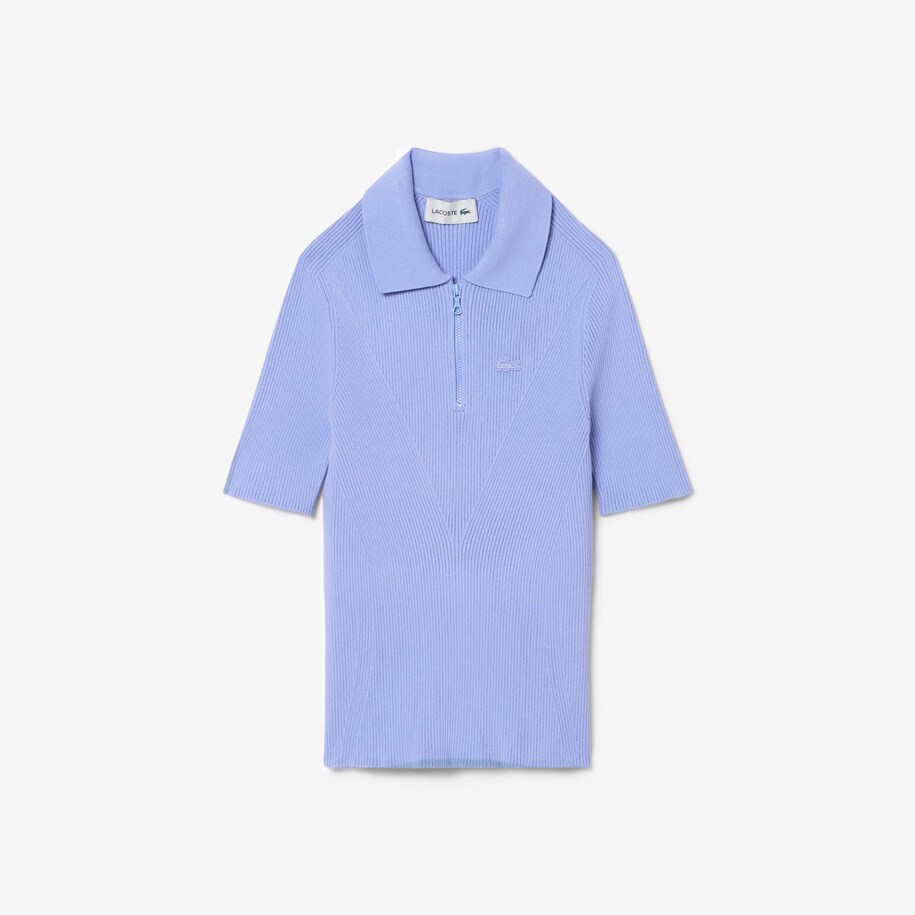 3D Ribbed Knit Polo Shirt image number 3