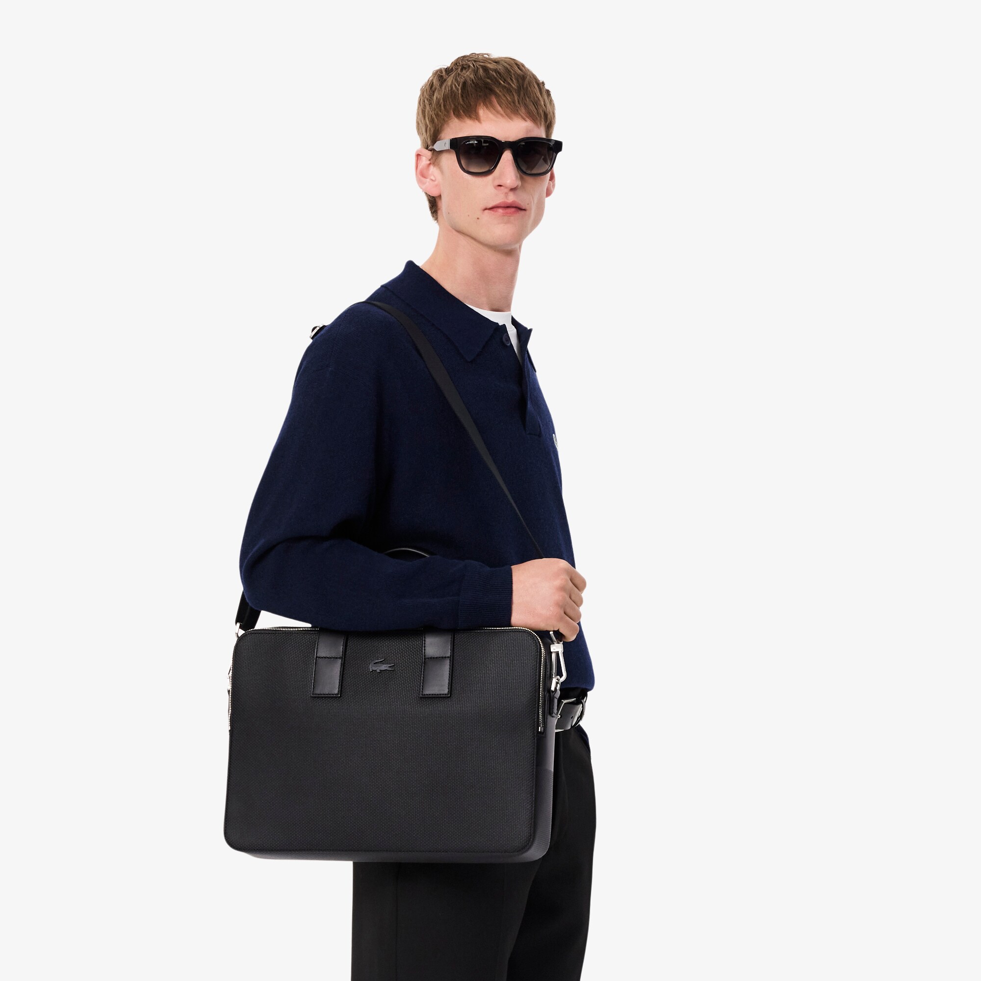 Men's Chantaco Matte Piqu&eacute; Leather Computer Bag image number 6