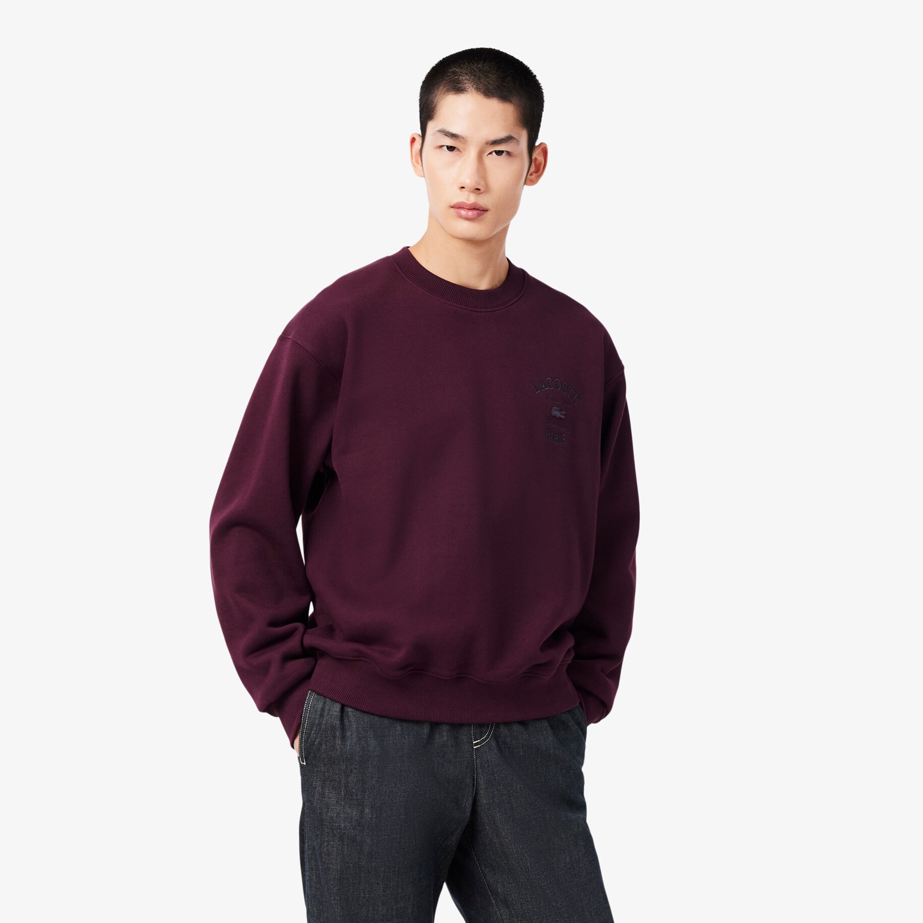Embroidered Fleece Crew Neck Sweatshirt image number 0