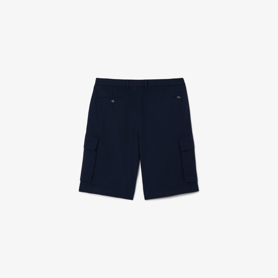 Men's Relaxed Fit Cotton And Linen Twill Cargo Bermudas image number 1