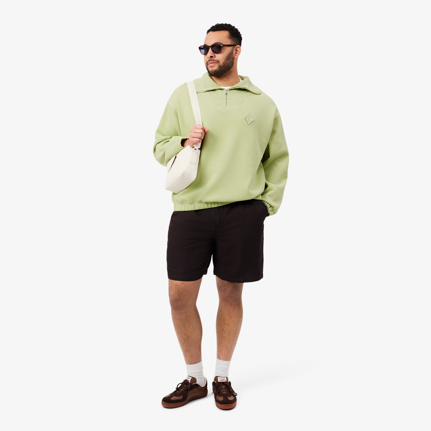 Loose Fit Zipped Neck Piqu&eacute; Sweatshirt image number 8