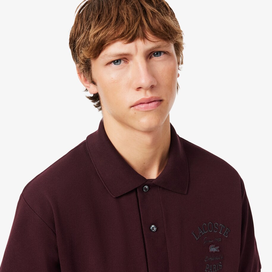 Classic Fit Embroidered Petit Piqu&eacute; Polo Shirt image number 1
