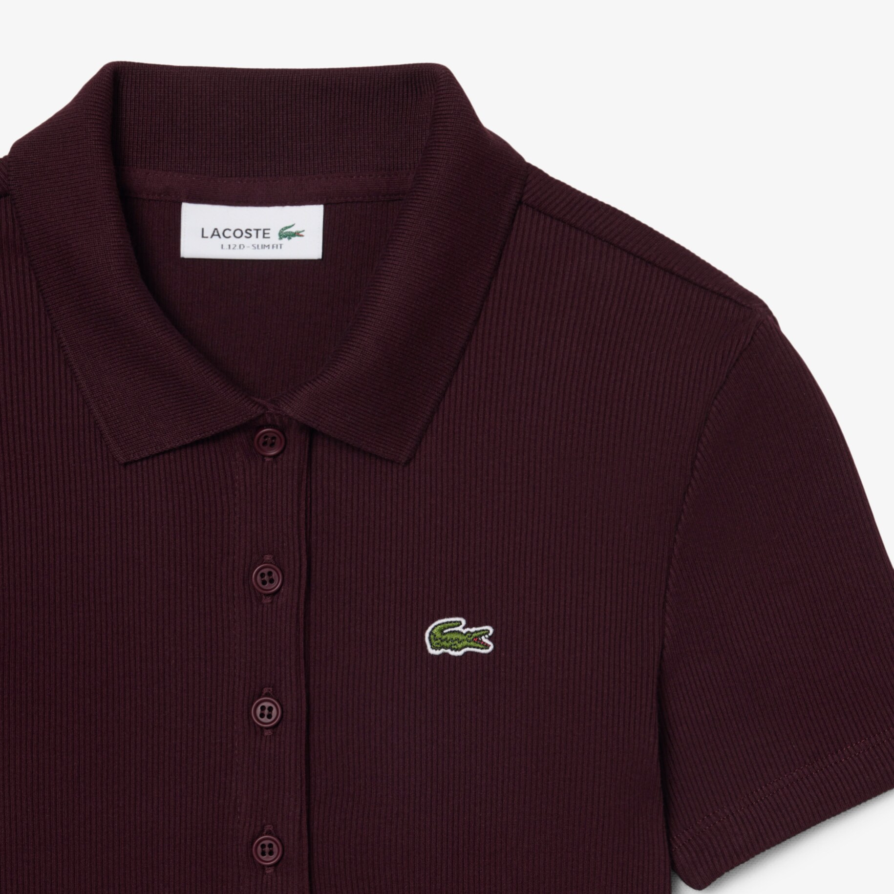 Slim Fit L.12.D Ribbed Cotton Polo Shirt image number 4