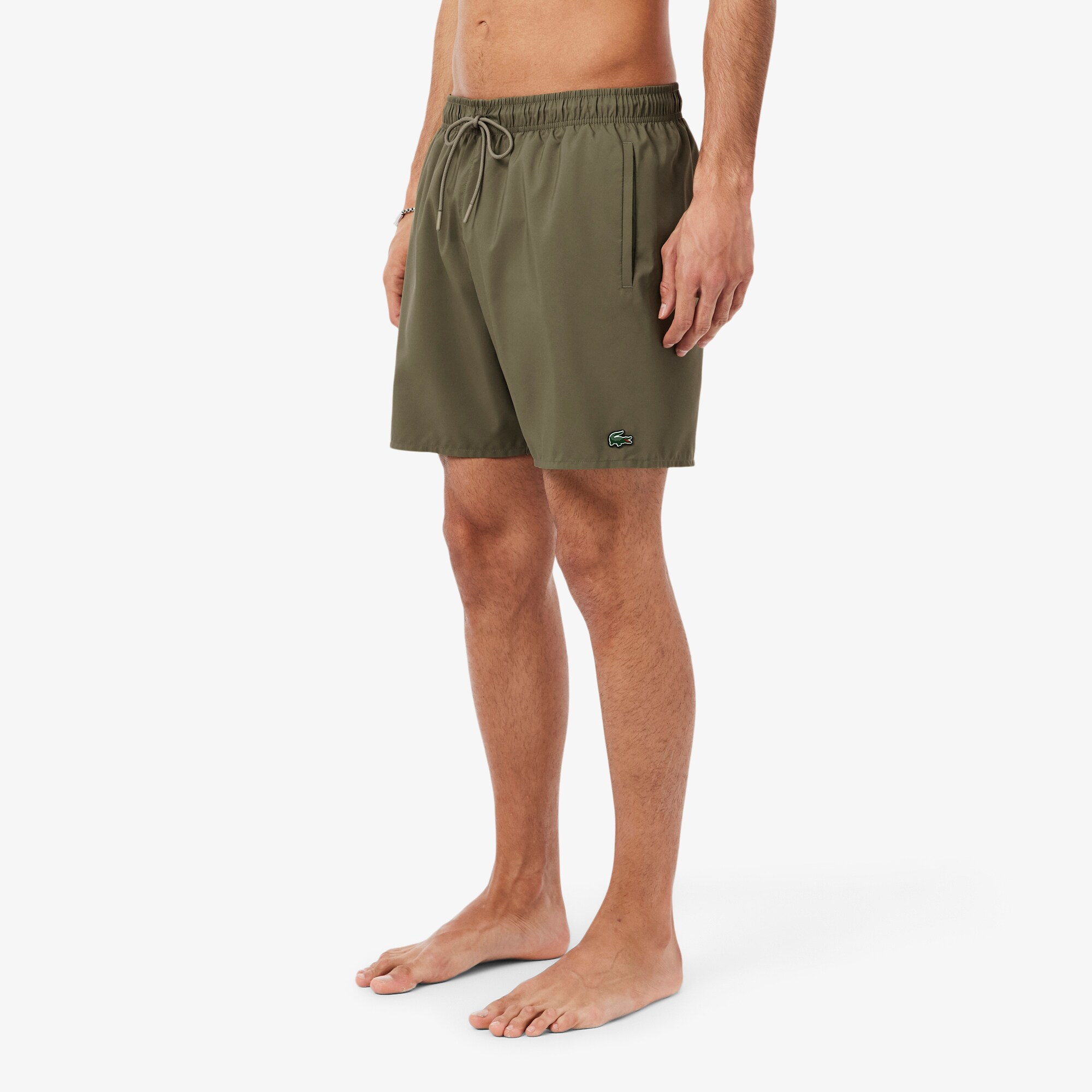 Mid Length Monochrome Swim Trunks image number 1