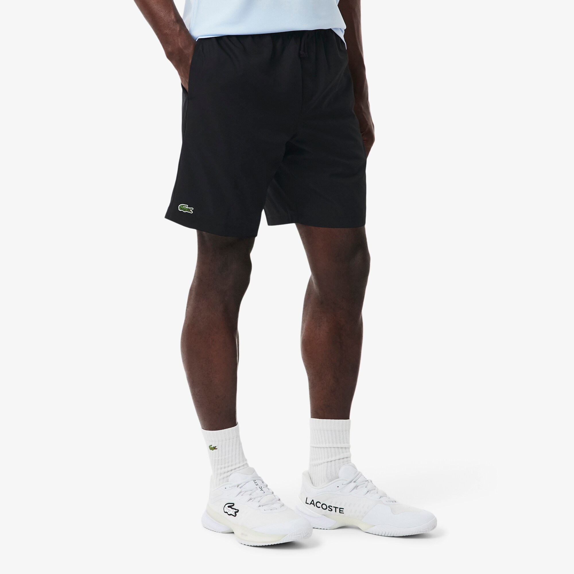 Men's Lacoste SPORT tennis shorts in solid diamond weave taffeta image number 1