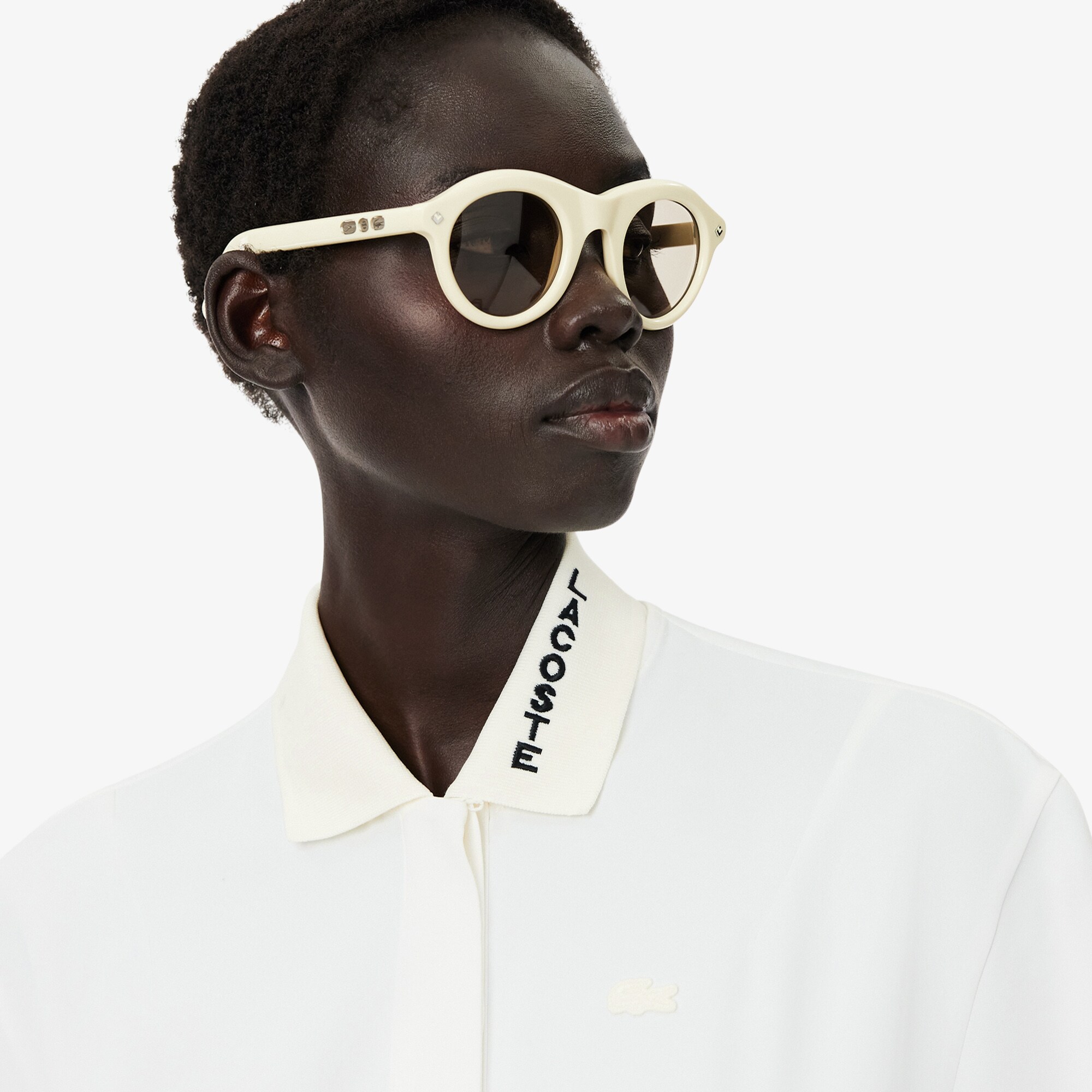 Runway Pleated Embroidery Detail Polo Dress image number 1