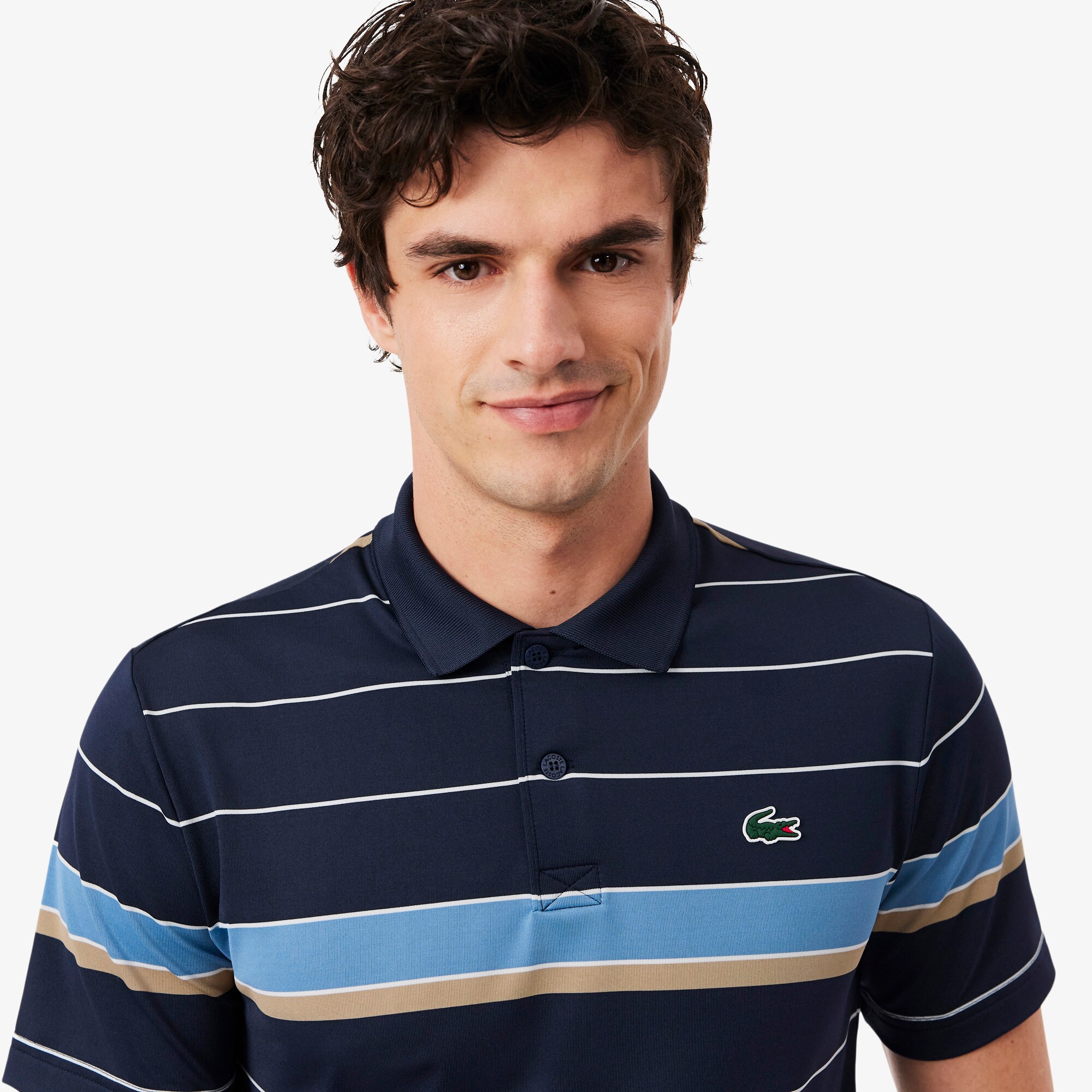 Regular Fit Ultra Dry Striped Golf Polo Shirt image number 1