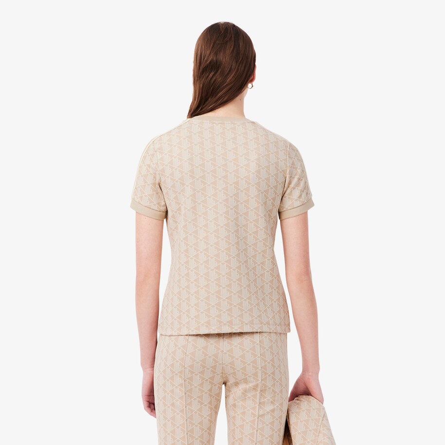 Slim Fit Monogram Jacquard T-shirt image number 2