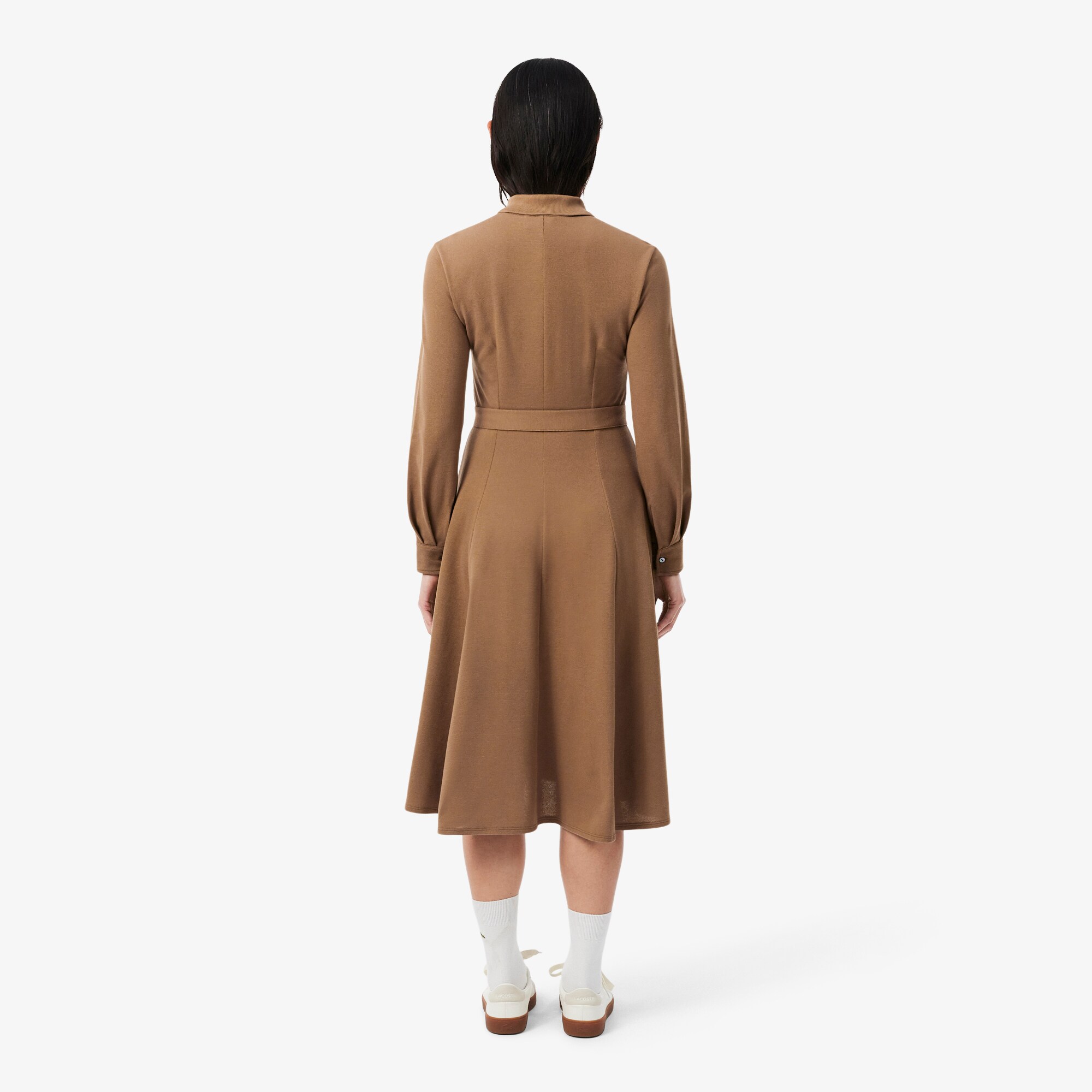 Polo Collar Belted Petit Piqu&eacute; Dress image number 2
