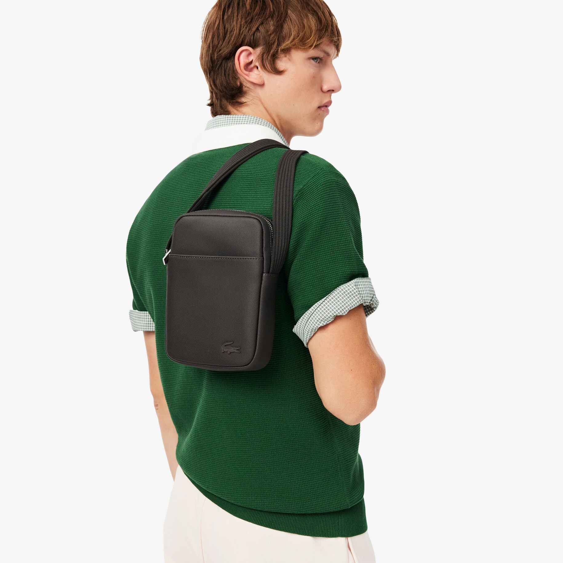 Men's Classic Piqu&eacute; Effect Vertical Satchel image number 5
