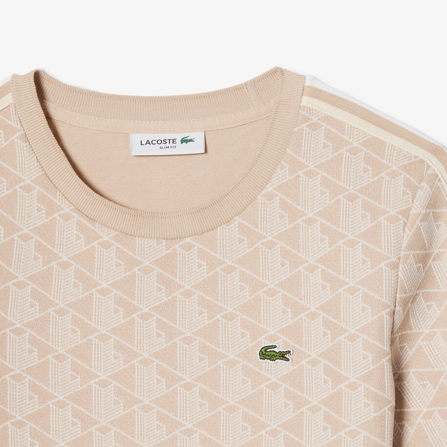 Slim Fit Monogram Jacquard T-shirt image number 4