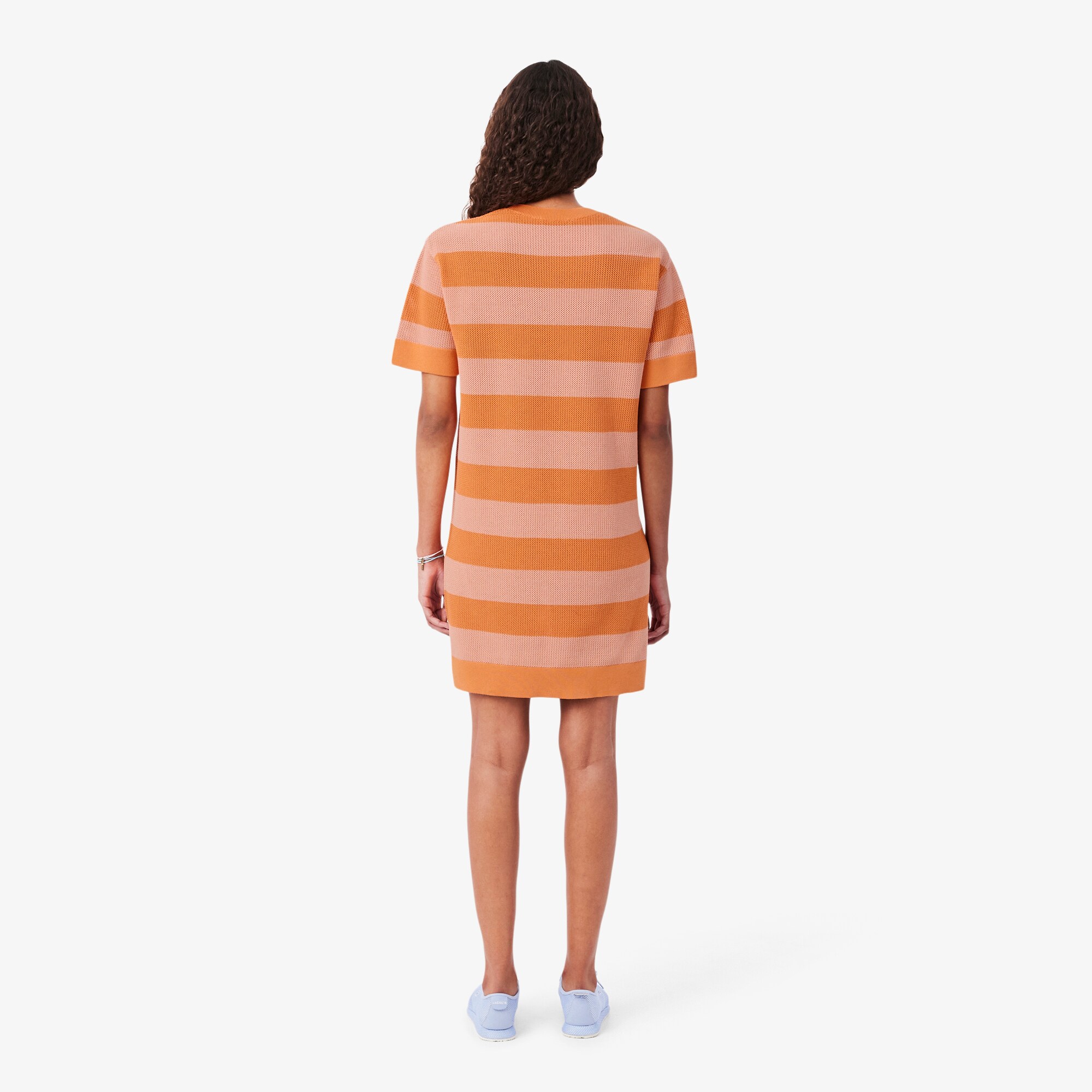 Striped Mesh Knit T-shirt Dress image number 2