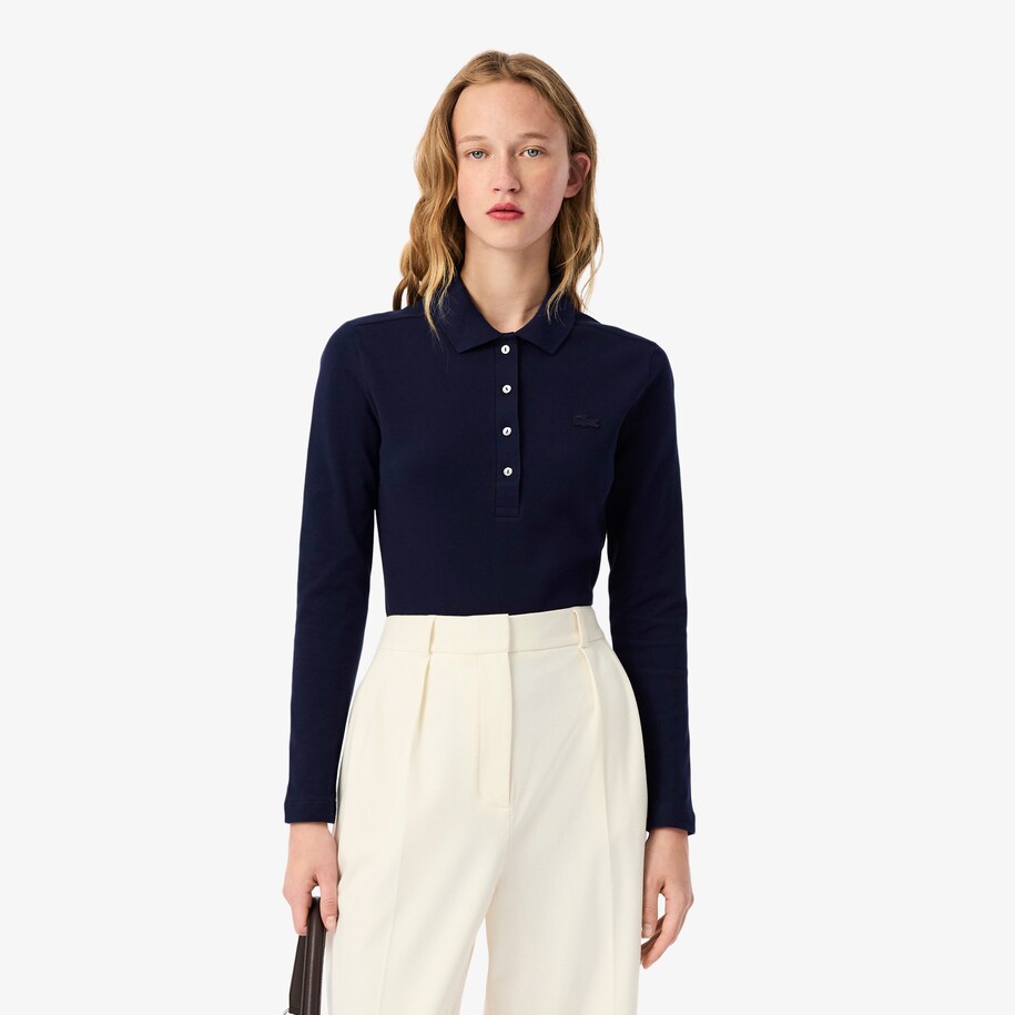 Women&rsquo;s Slim fit Stretch Piqu&eacute; Lacoste Polo Shirt image number 0