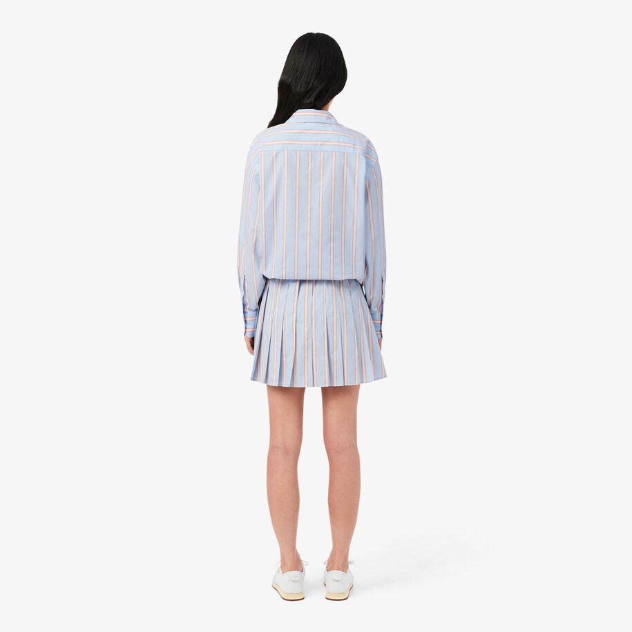 Poplin Short Striped Pleated Skirt image number 2