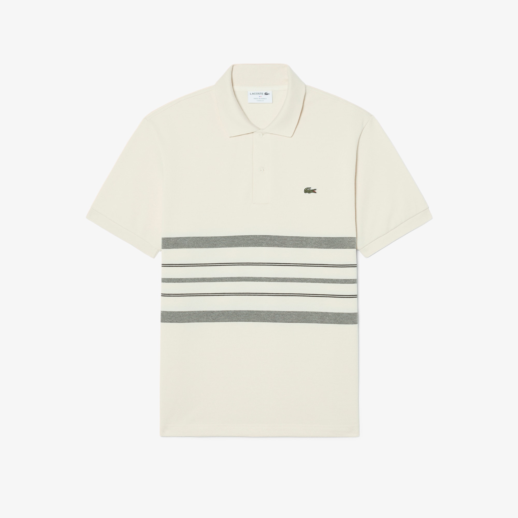 French Made Classic Fit Striped Polo image number 3