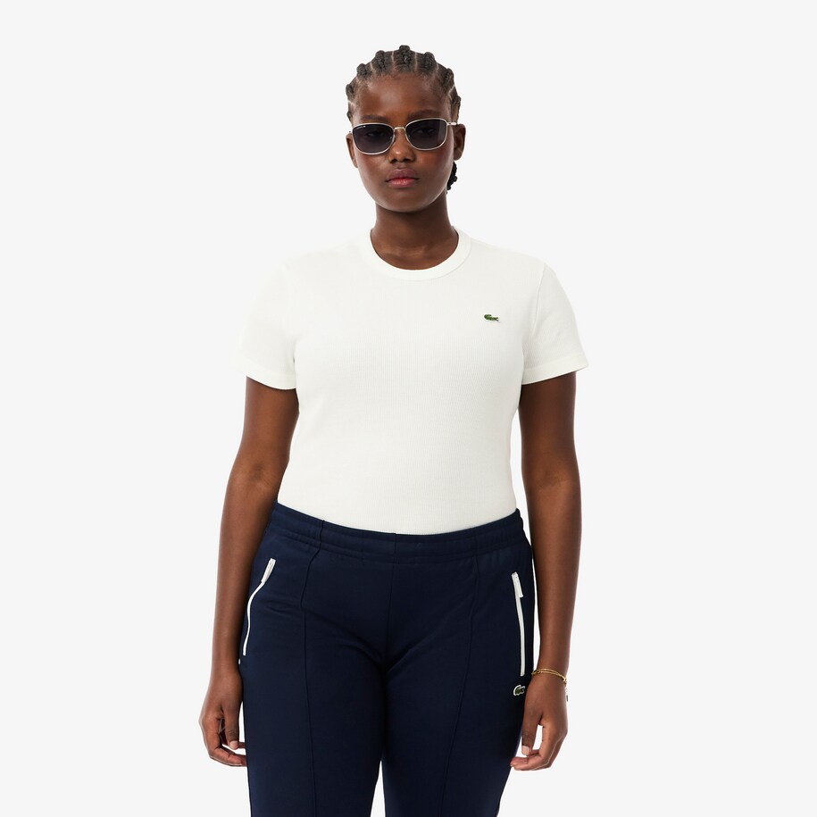 Slim Fit Ribbed Cotton T-shirt image number 5