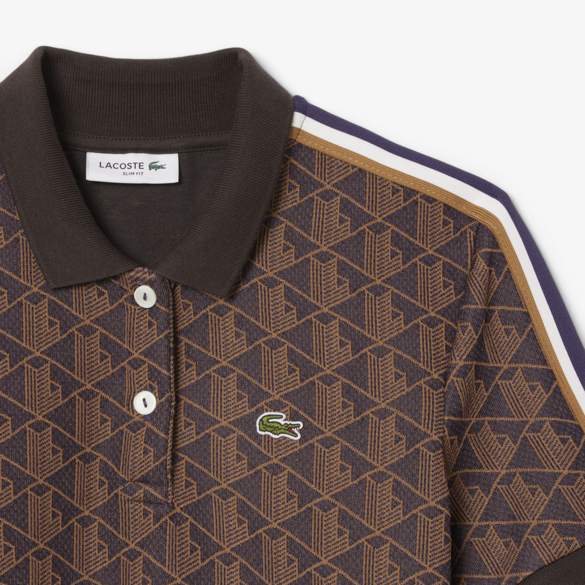 Slim Fit Monogram Jacquard Polo Dress image number 4