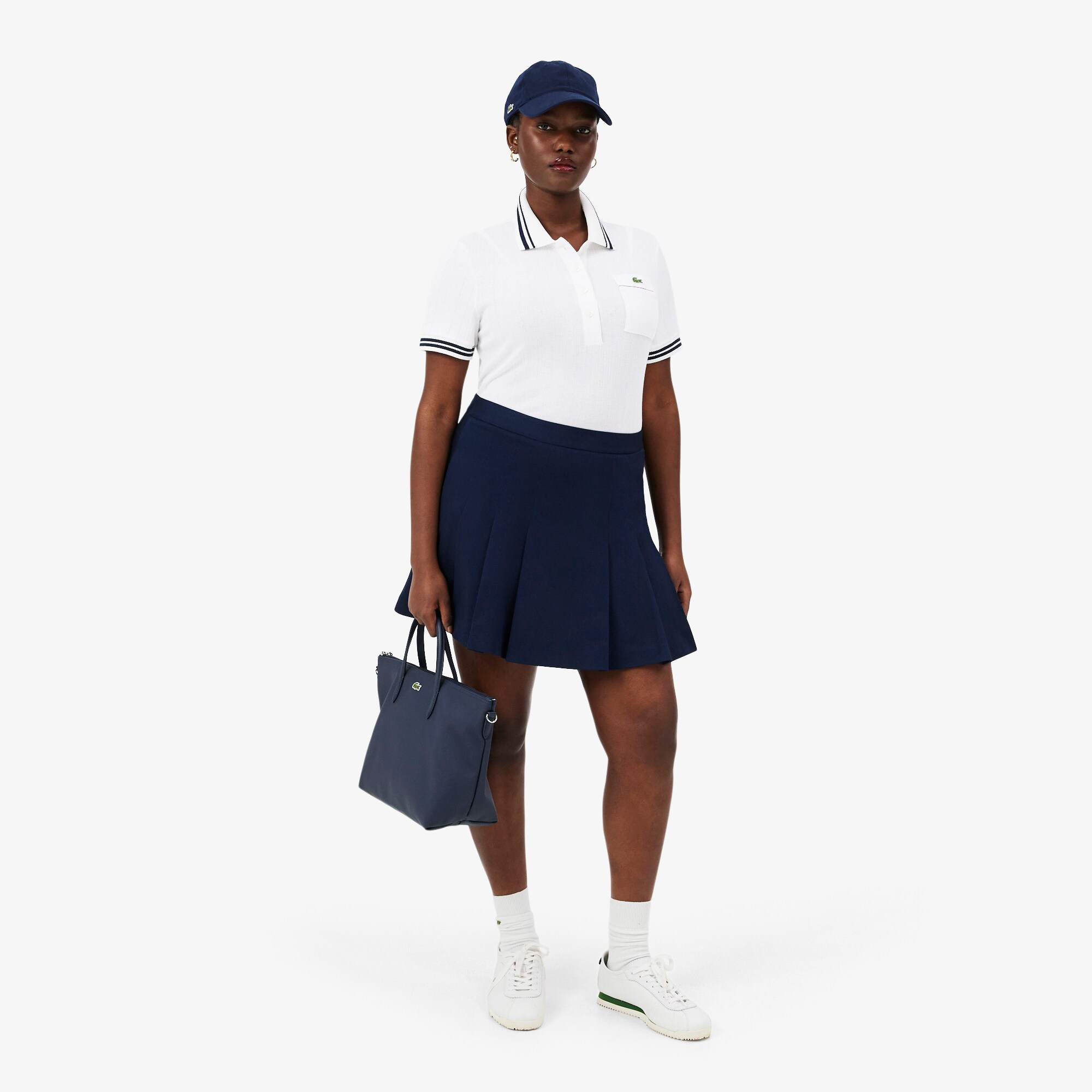 Slim Fit French Made Ribbed Polo Shirt image number 8