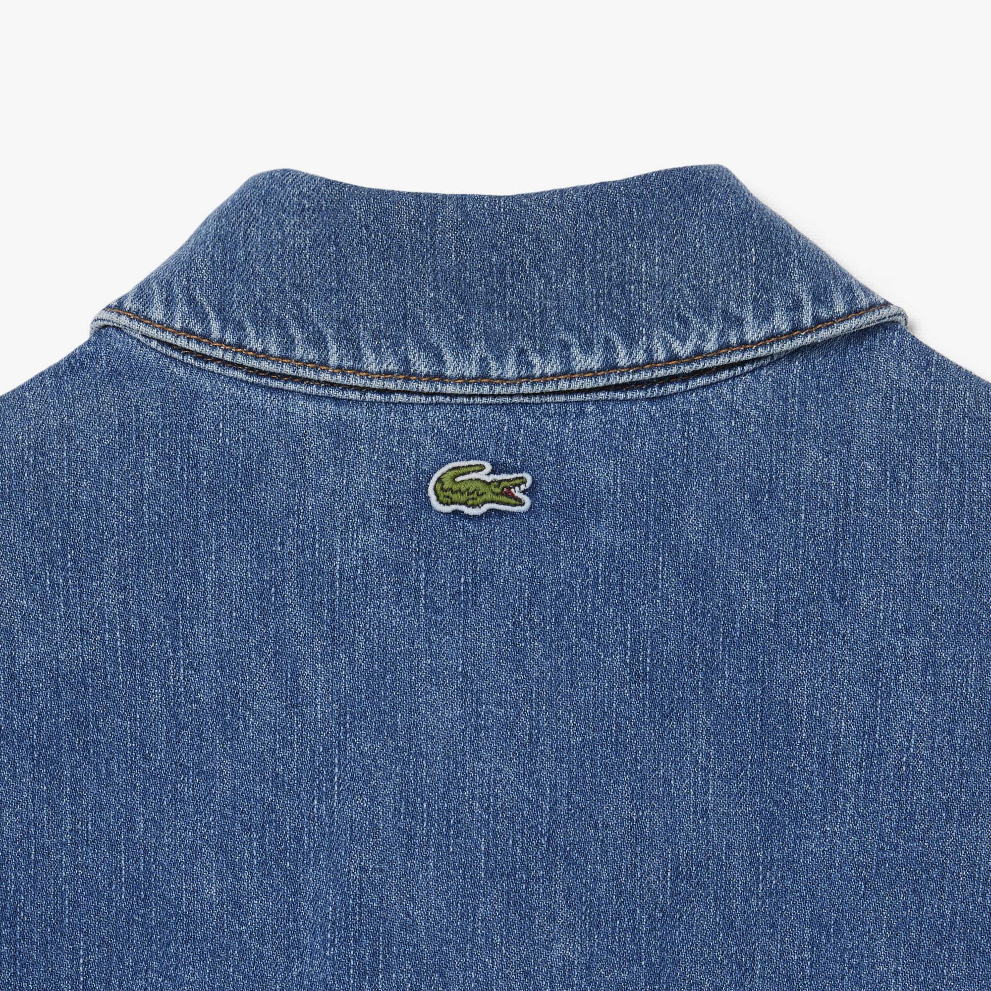 Oversized Denim Polo Dress image number 6