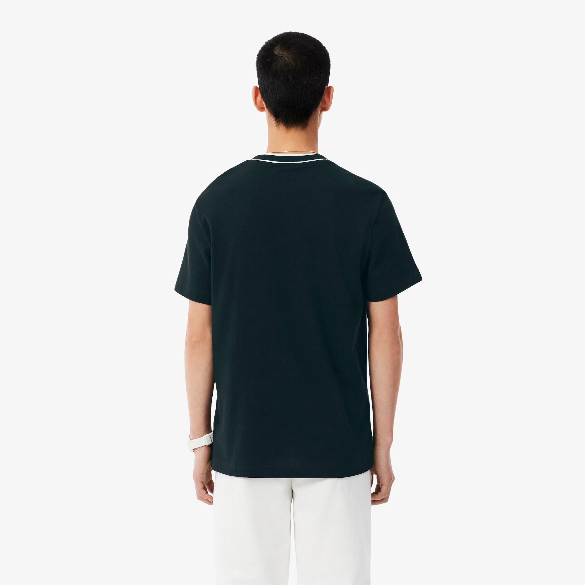 Stretch Piqu&eacute; Stripe Collar T-shirt image number 2