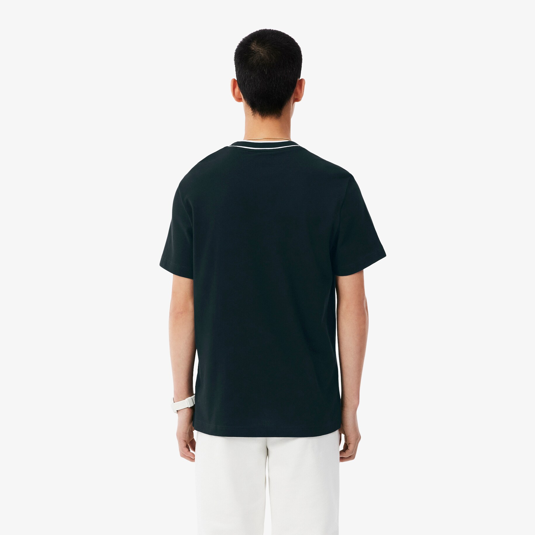 Stretch Piqu&eacute; Stripe Collar T-shirt image number 2