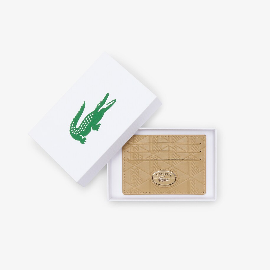 Leather Monogram Print Card Holder image number 3