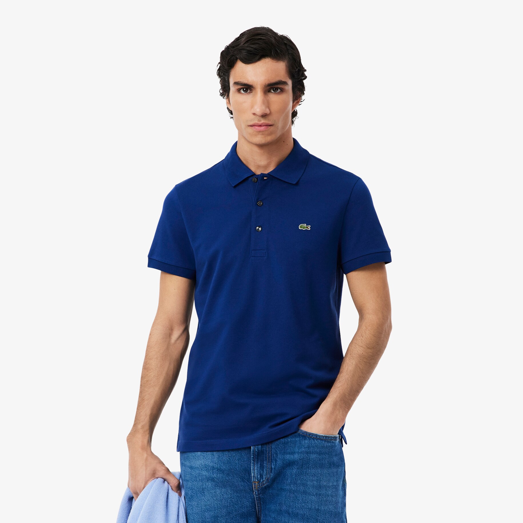 Slim Fit Stretch Piqu&eacute; Polo Shirt image number 0