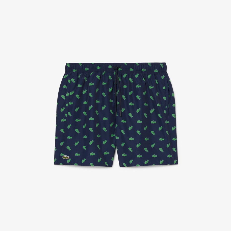 Mid Length Crocodile Print Swim Trunks image number 3