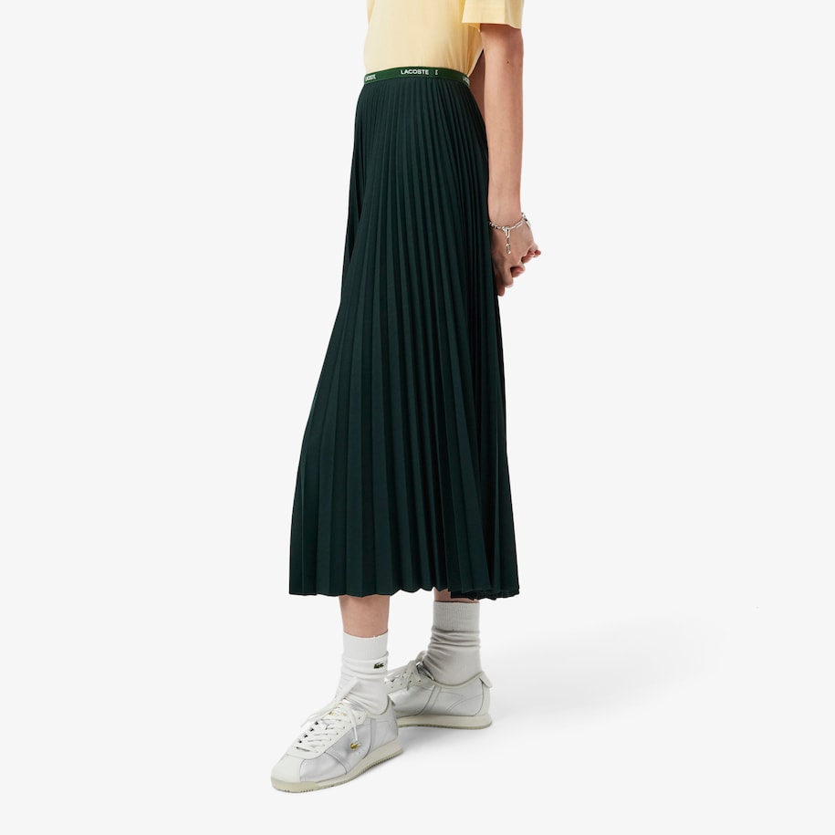 Long Pleated Elasticated Waist Skirt image number 1