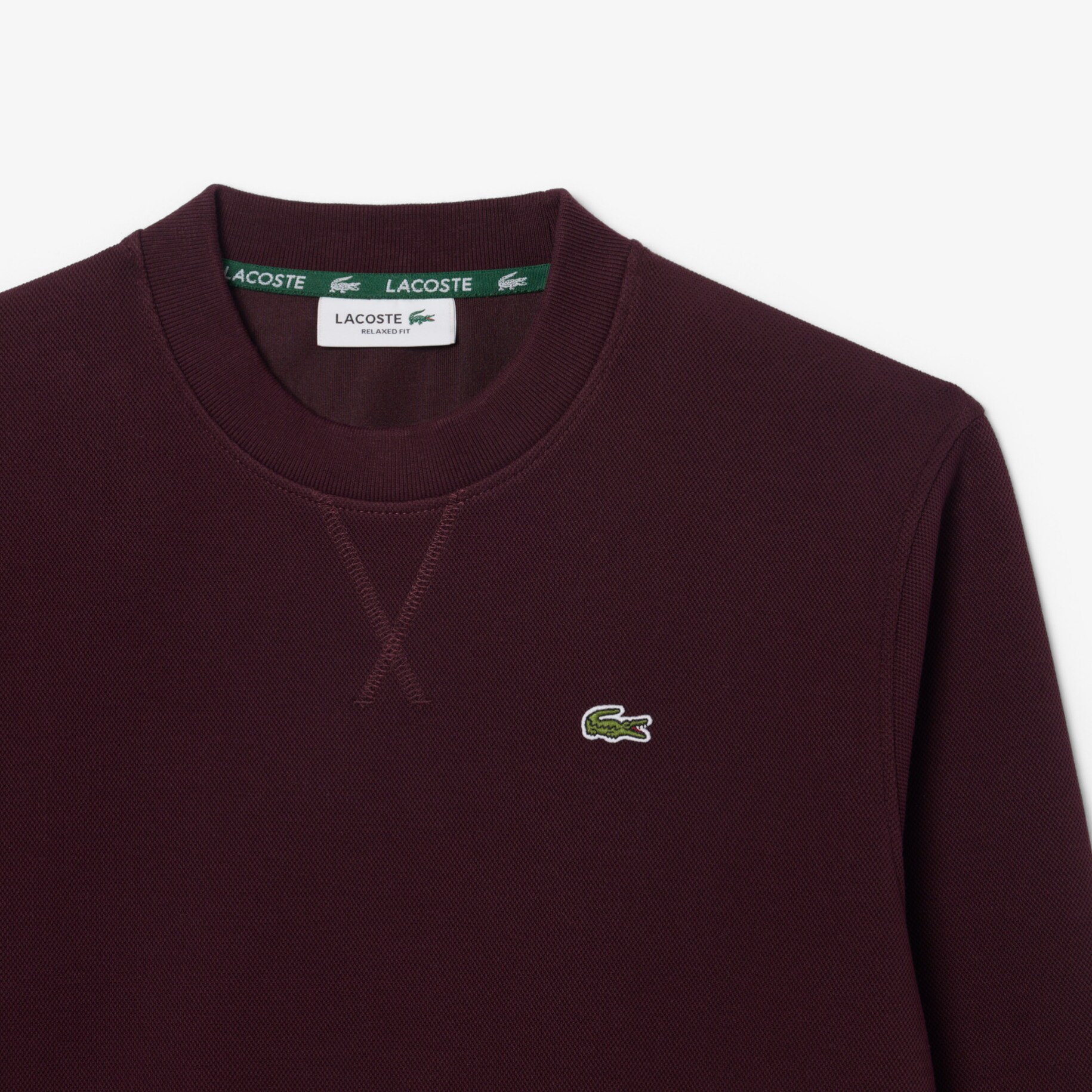 Relaxed Fit Piqu&eacute; Crew Neck Sweatshirt image number 4