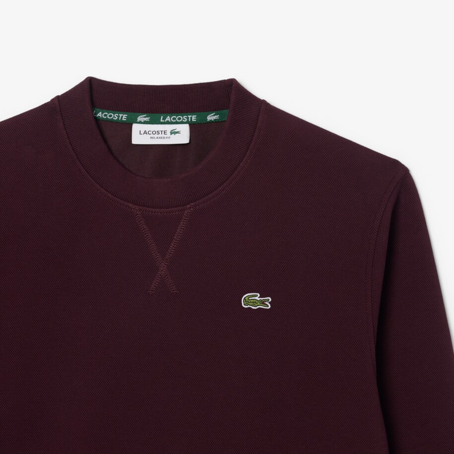Relaxed Fit Piqu&eacute; Crew Neck Sweatshirt image number 4