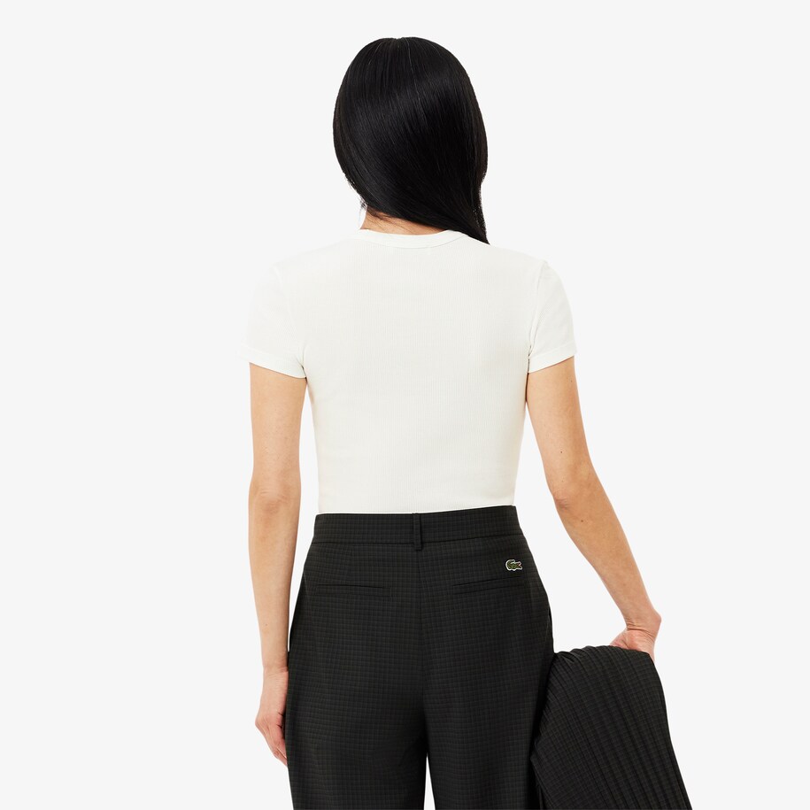 Slim Fit Ribbed Cotton T-shirt image number 2