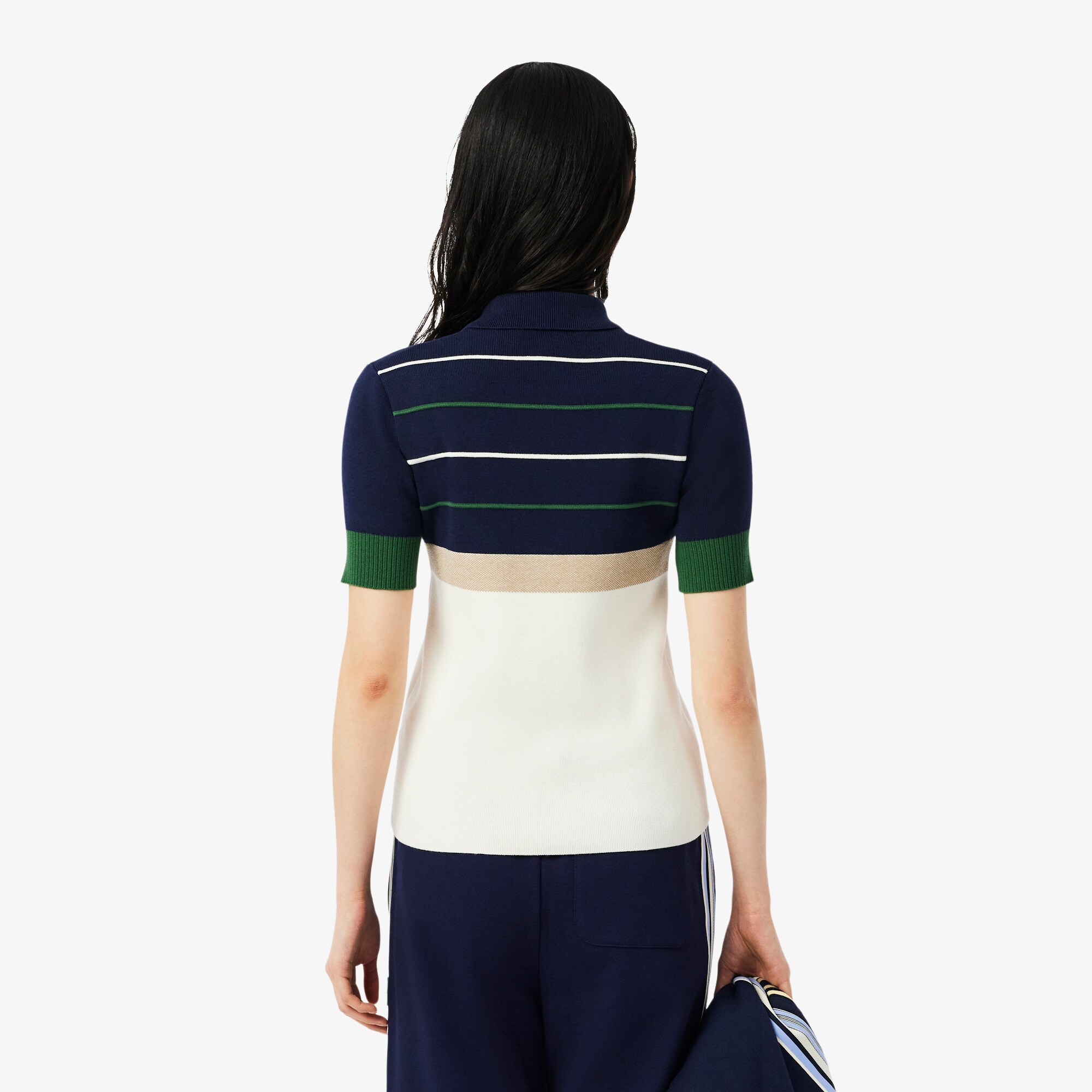 French Made Striped Polo Collar Sweater image number 2