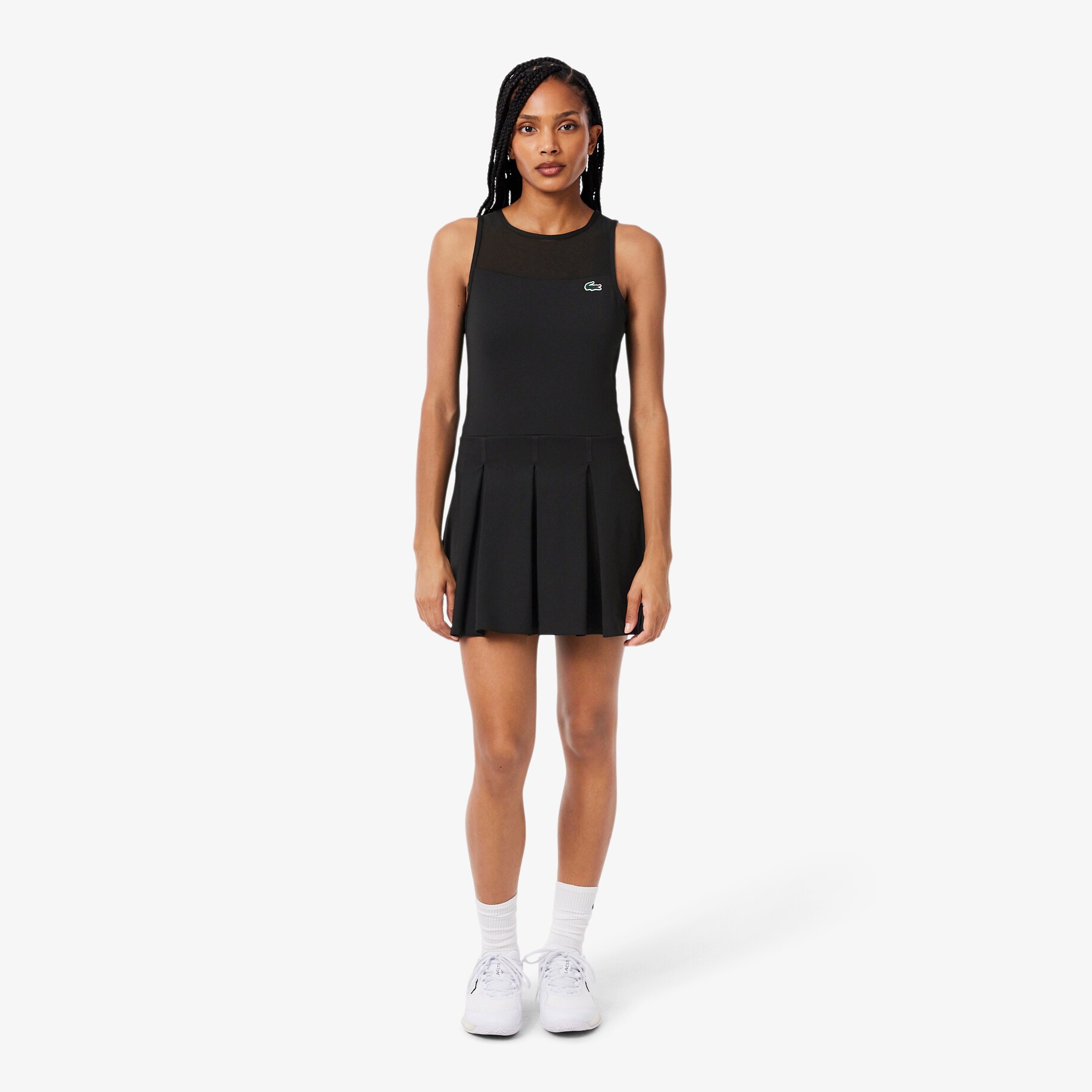 Dual Fabric Pleated Stretch Tennis Dress image number 0