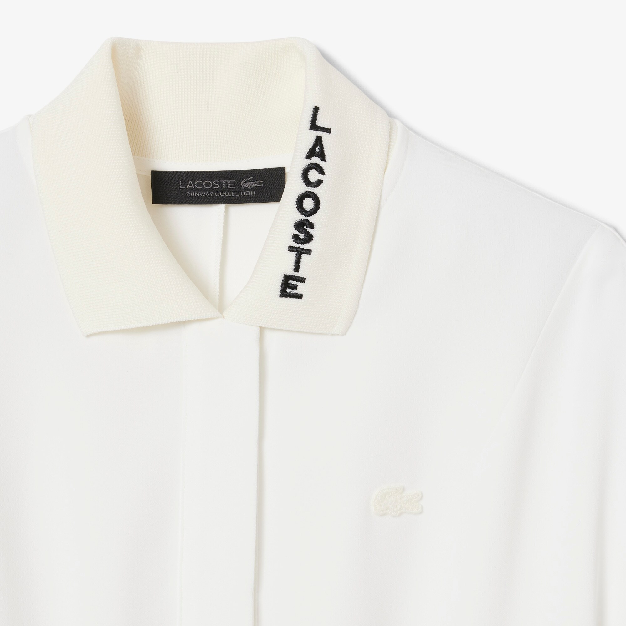 Runway Pleated Embroidery Detail Polo Dress image number 5