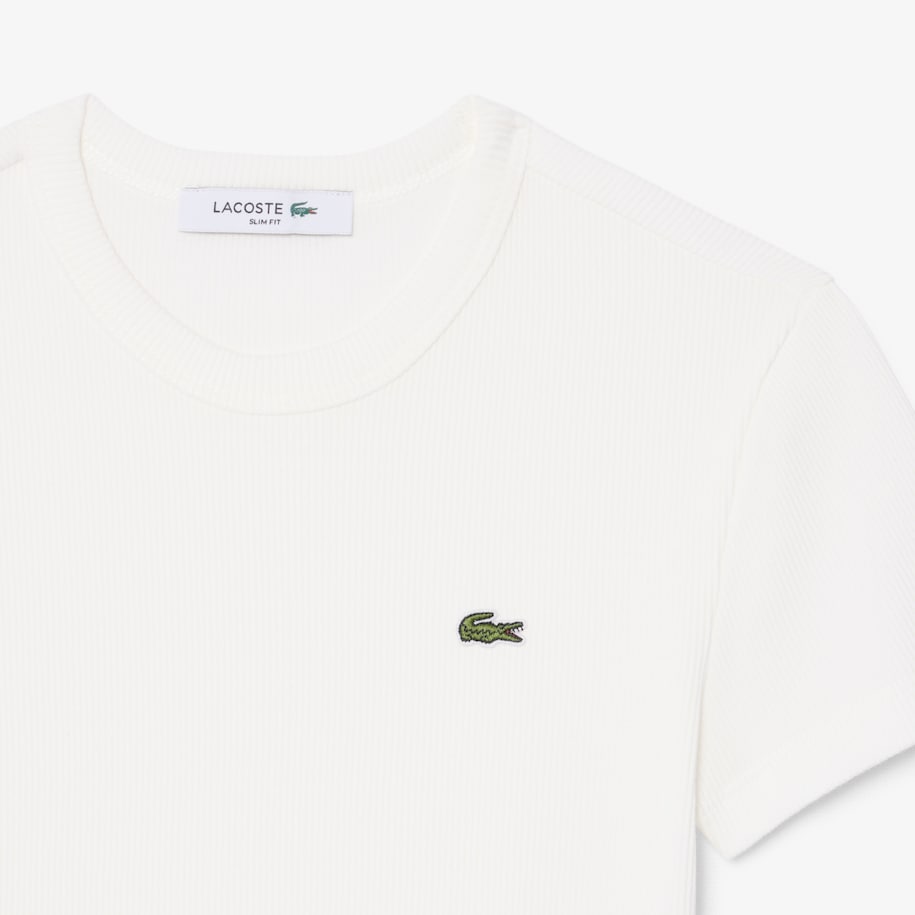 Slim Fit Ribbed Cotton T-shirt image number 4
